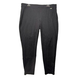 Tahari Women Black Pull On Ankle Dress Pants XL Stretchy Office Casual Modal